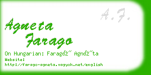 agneta farago business card